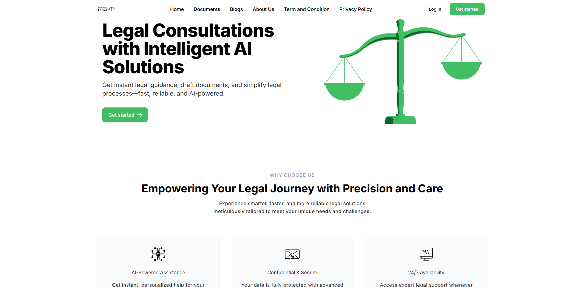 Mindful Legal Solutions AI legal assistance platform visual